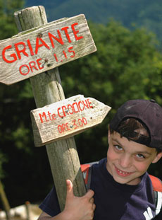 Sign showing way to Crocione and Griante
